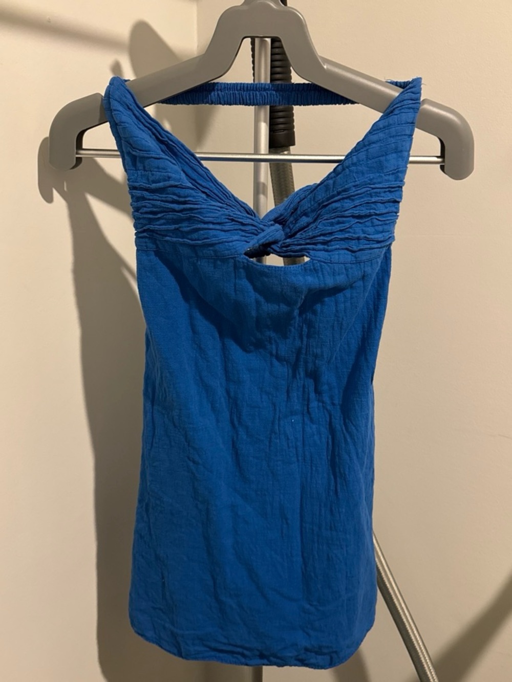 Blue Sleeveless Twist-Back kids dress